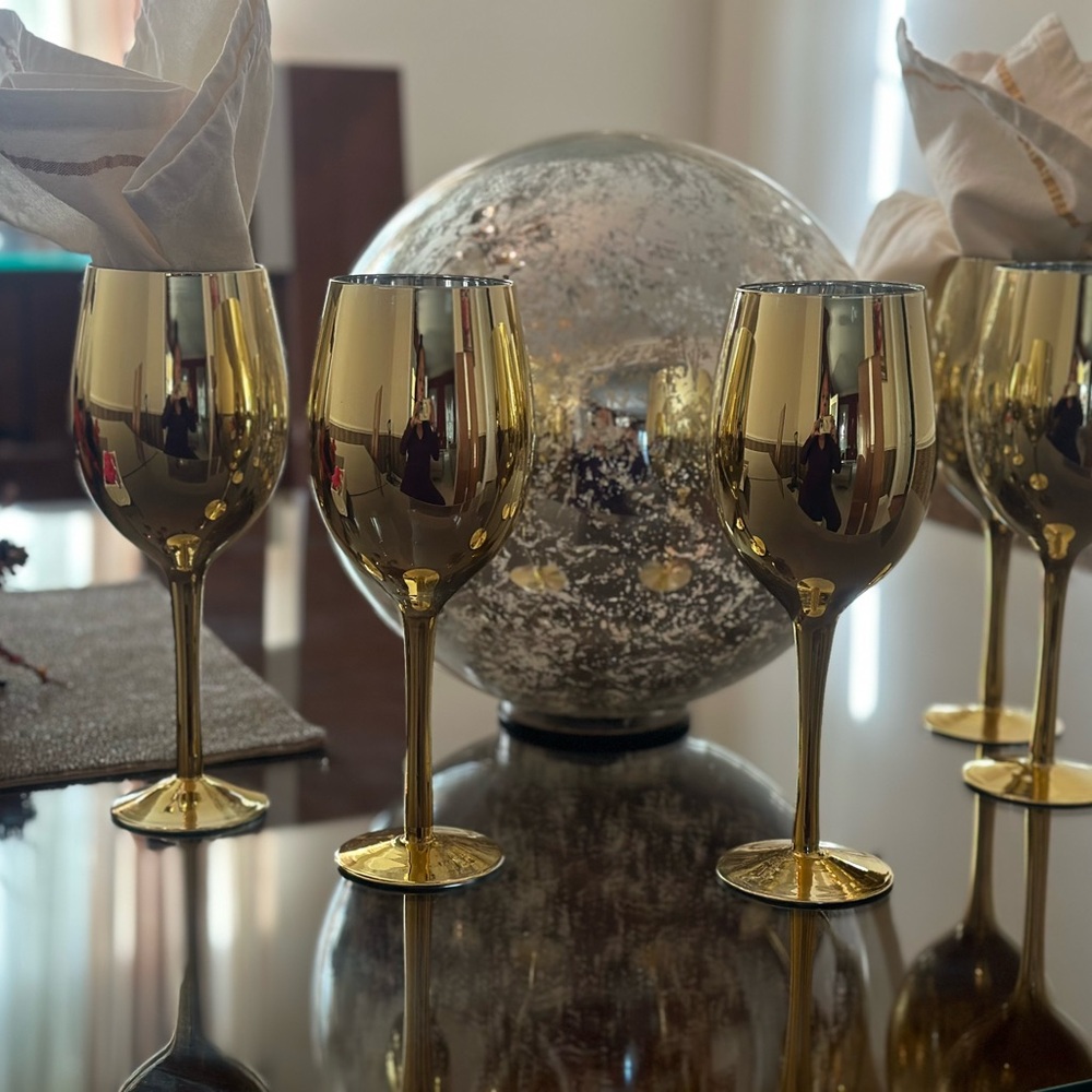 Gold stemware